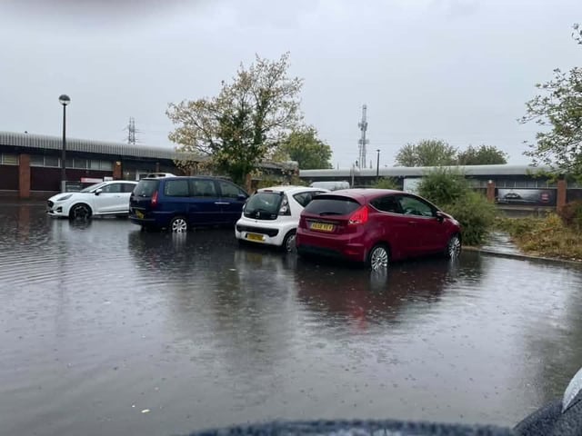 This was the scene captured by Claire Weetman at Alfric Square in Woodston.