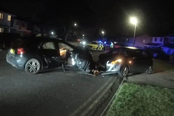 The scene of the head-on collision in Atherston Avenue.