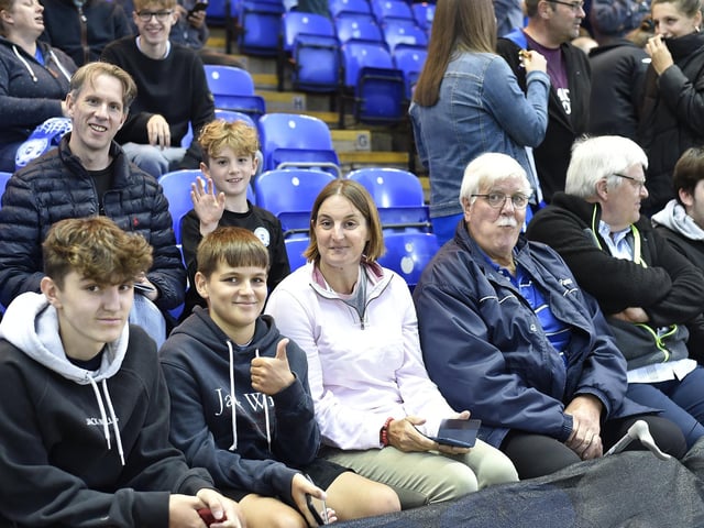 Peterborough United fans ahead of kick-off against Fleetwood Town last night.