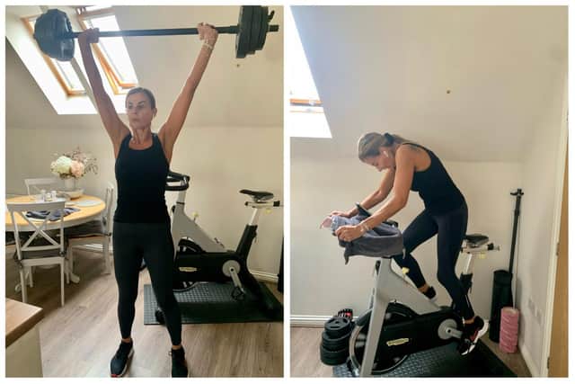 Sarah Allan explained that spinning on her spin cycle and working out with guidance from her personal trainer helped her continue her "long journey" to a healthier lifestyle.