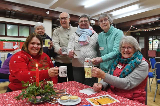 Park Road Baptist Church volunteers working at their Warm Hub, from left to right: Miriam West, Michele Jackson, Jill Walker, Pat Woolhouse, Hugh Brenton and Pam Brenton.