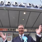 Nigel Farage on the campaign trail in Peterborough.