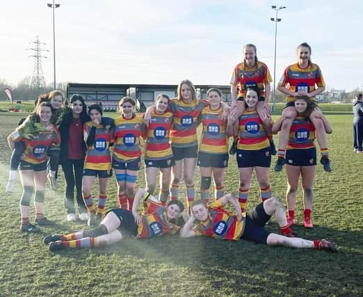 The successful Peterborough RUFC Under 16 girls team.