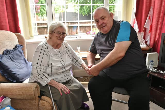 Alec and Frances Bigley who have been served an eviction notice at Burghley Mansions