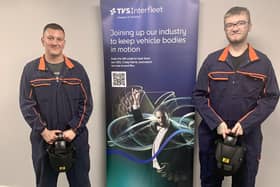 Oleg Lifanov and Luke Hackett who previously served as apprentices at TVS Interfleet, which is recruiting eight new trainees to start in September.