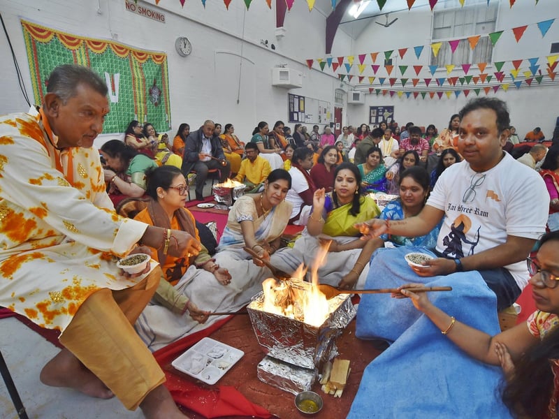 The Bharat Hindu Samaj temple smoke cleansing celebration at Rock Road