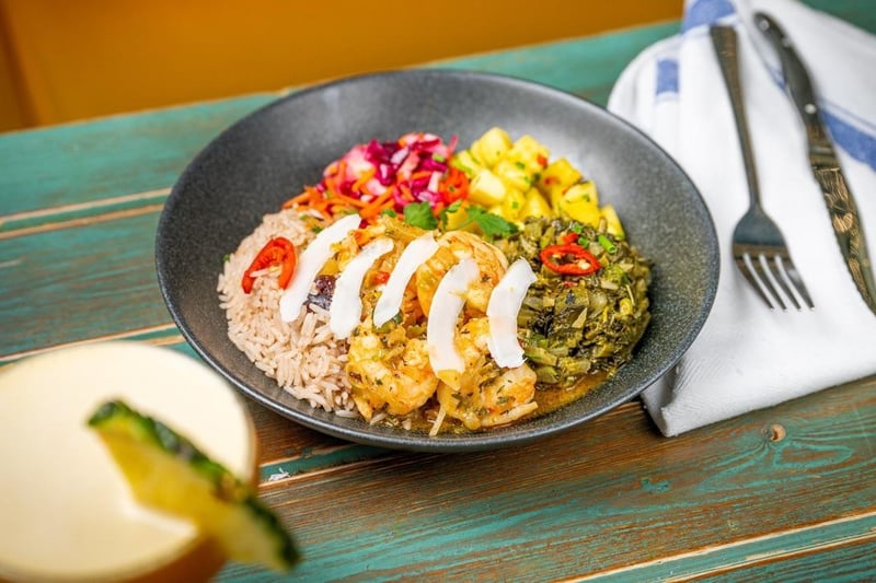 Coconut prawn rice bowl - new at Turtle Bay in Peterborough city centre