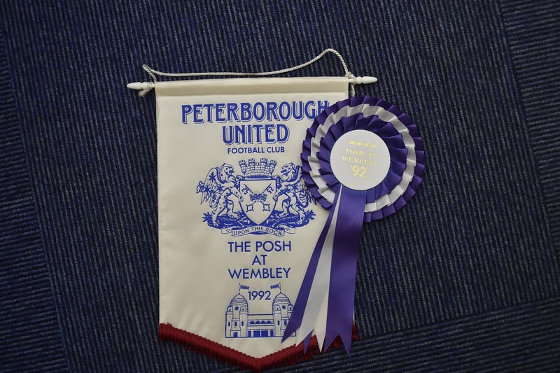 A Wembley 92 pennant and rosette.