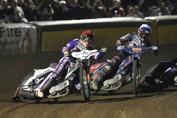 Final action from the 'Farewell' meeting at the Showground. Photo: David Lowndes.