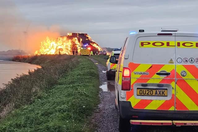 Emergency services were called to the scene on Sunday morning