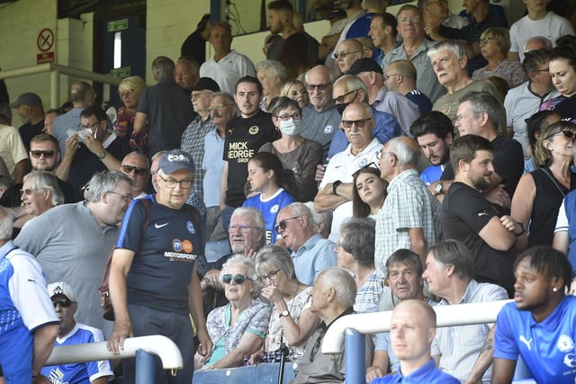 Peterborough United fans enjoy the 3-0 win over Morecambe.