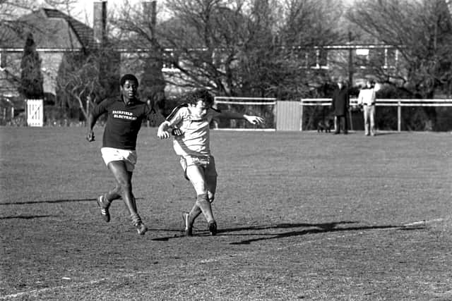 Bob Latimer and Horris Jones pictured in the 1981 game
