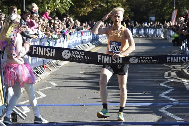 AMVC schoolteacher Joe Wilkinson when winning the 2023 Great Eastern Run.
