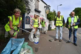 Councillors Alan Dowson, Daisy Blakemore-Creedon and Dennis Jones with Litter Wombles volunteers