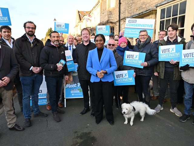 Kemi Badenoch canvassing in Stilton with North West Cambridgeshire Conservatives.