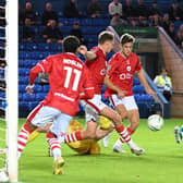 Harry Leonard scored for Peterborough United against Barnsley in the last round of the Carabao Cup. Photo: David Lowndes.