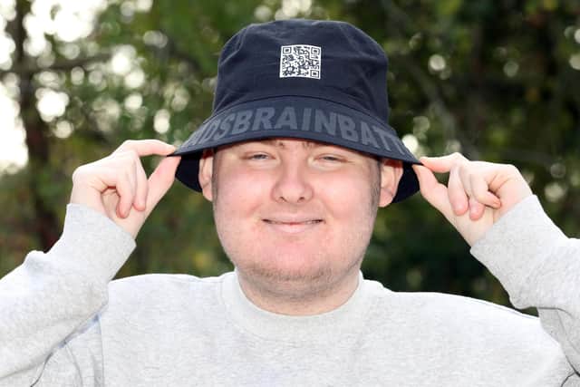Brad Hadman,17,  has a brain tumour - Stage 4 Diffuse Midline Gliioma - and is fundraising for treatment and his bucket list 
Bradley with his fundraising bucket hat