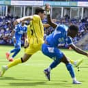 Bolu Shofowoke in action for Peterborough United against Sheffield Wednesday. Photo: David Lowndes.