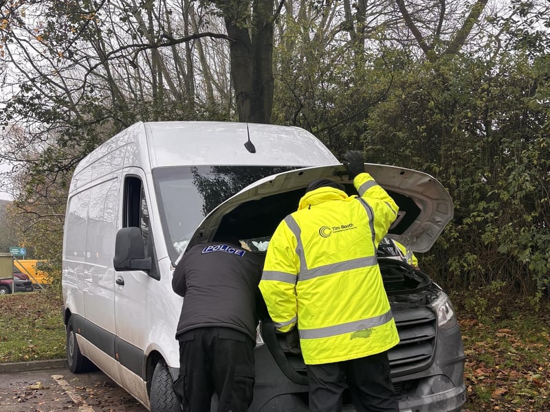 Checking a van during the operation