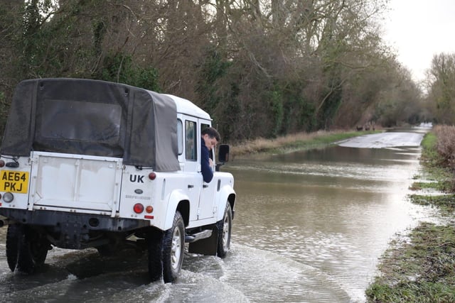 Fortheringhay: Roads were only passable to 4X4s, larger vans, lorries and trucks - cars were left stranded. Photo: Alison Bagley.