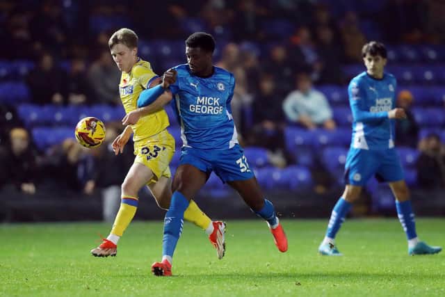 Emmanuel Fernandez in action for Posh against Crystal Palace Under 21s. Photo Joe Dent/theposh.com