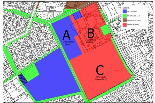 The council's latest plans included fencing off areas B and C - but it has since said it's reviewing its position again