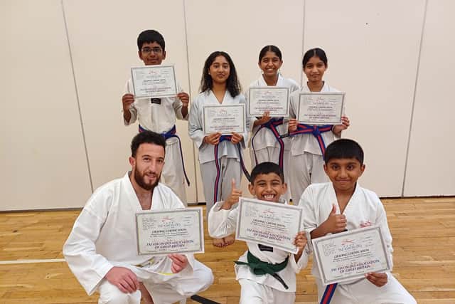 The successful Peterborough students from the Mark Farnham School of Tae Kwon Do.