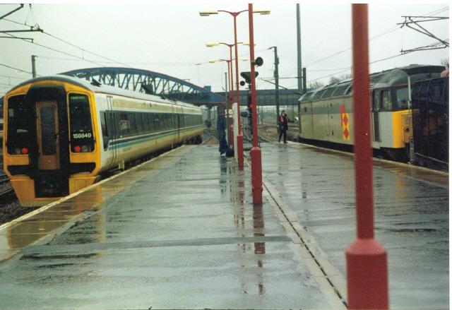 Peterborough Railway Station with Crescent Bridge in the background pictured in 1996