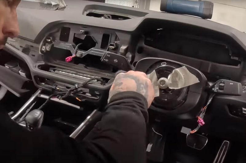 Mat removed the dashboard of the car