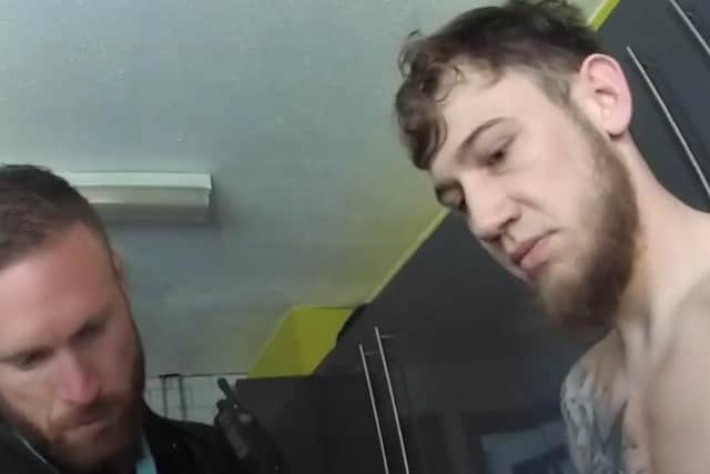 Callum Foster is arrested by police