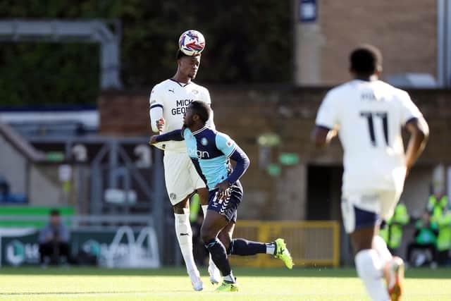 Emmanuel Fernandez in action For Posh against Wycombe Wanderers. Photo Joe Dent/theposh.com.