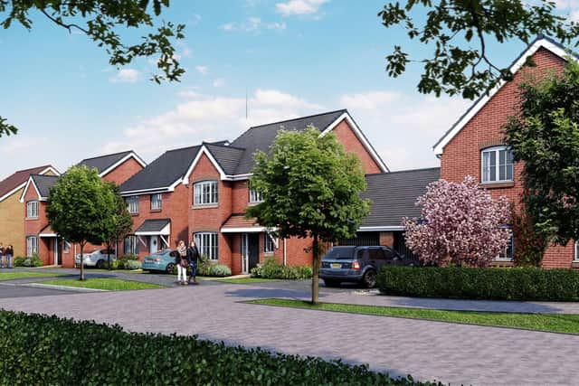 A computer generated image of the Elder Brook development.