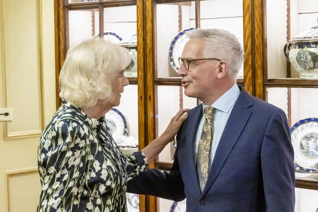 Queen Camilla with Jonathan Douglas, CEO of The National Literacy Trust (image: Ian Jones)