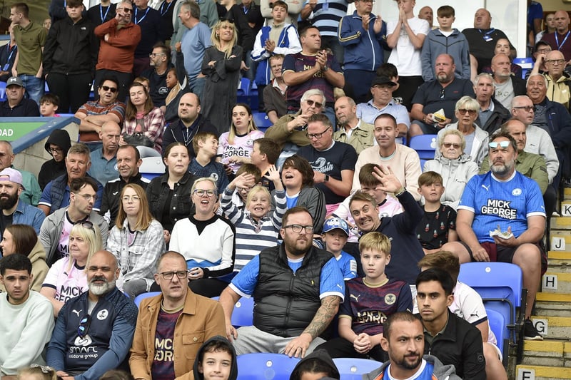 Peterborough United fans watch their side's defeat to Derby County.