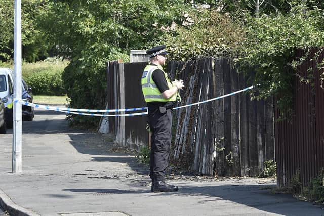 Police at the scene in Crabtree, Paston following the fire