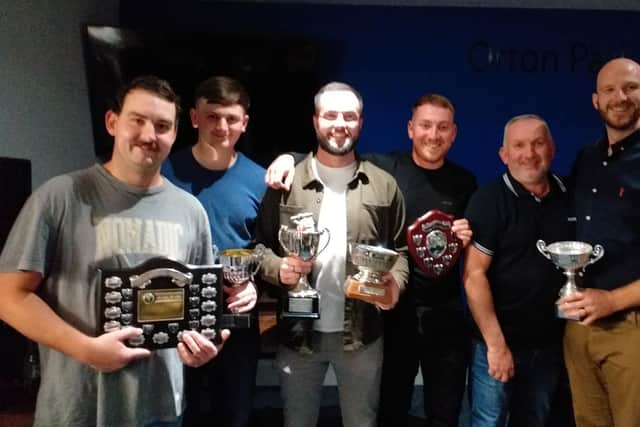 Castor CC winners, from left, Bev Stokie, Charlie Johnson, Reece Smith, Callum Johnson, Andy Johnson and Ryan Evans.