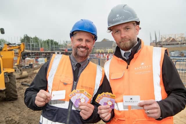 B&DWC Chris Mott, Contracts Manager, and Andrew Herbert, Site Manager, with the UV Gauge.