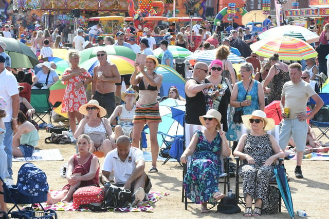 Crowds gathered to enjoy the entertainment and the sunshine.