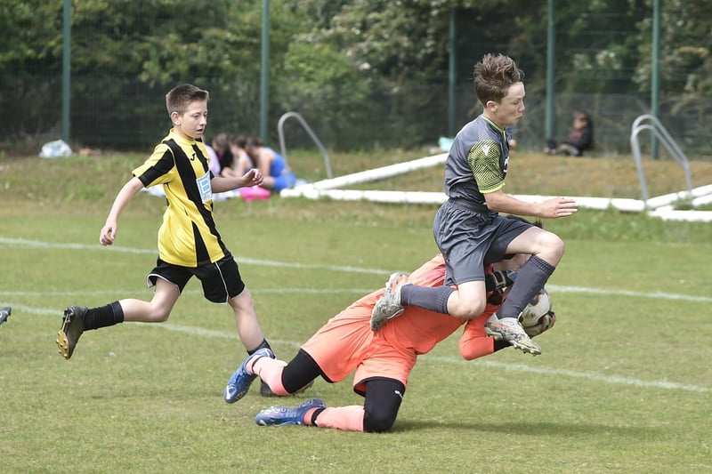 U14's Junior Alliance football final action from Werrington v Holbeach at Stonald Road