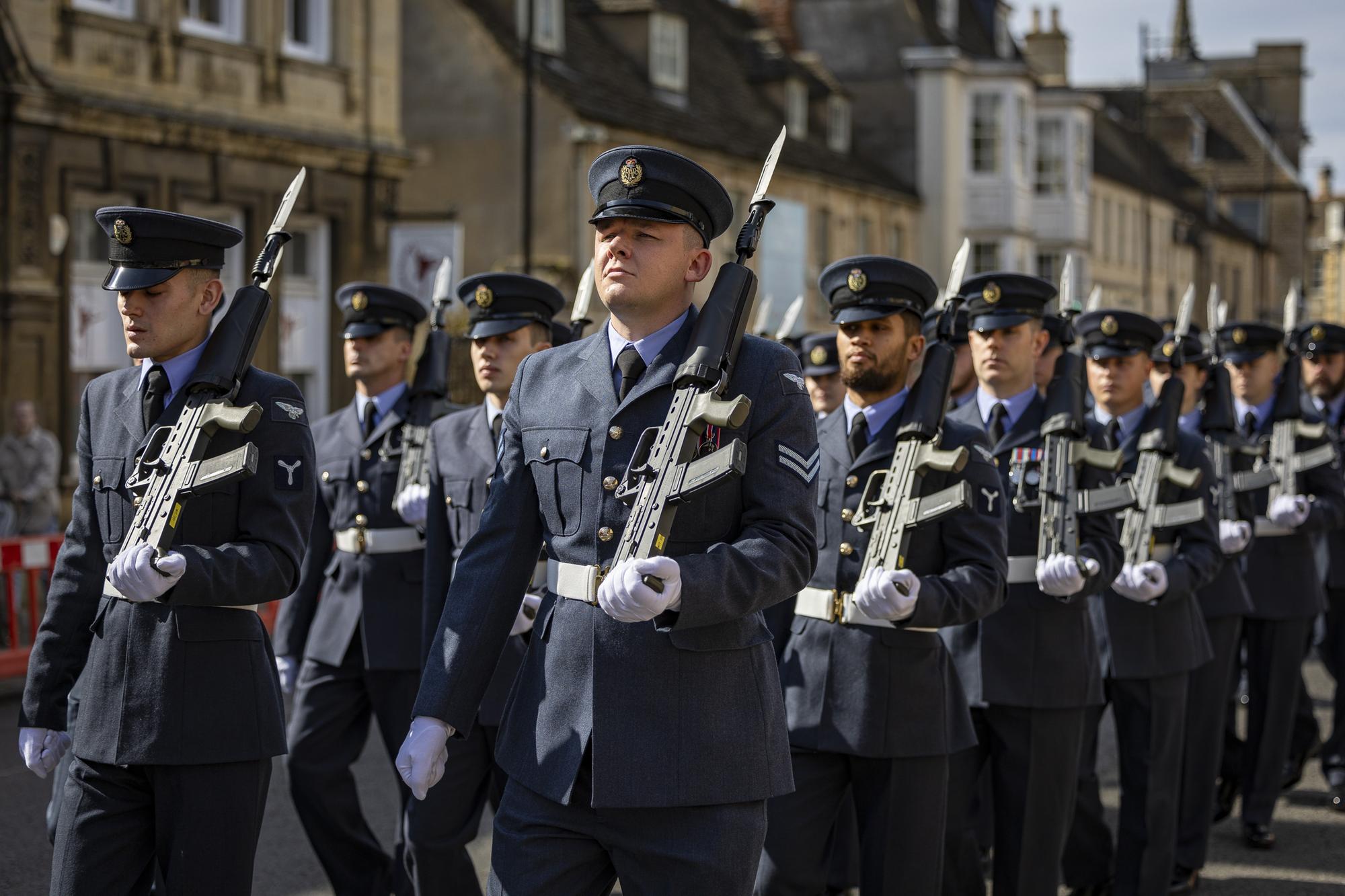 RAF Wittering personnel parade through Stamford to mark Battle of ...