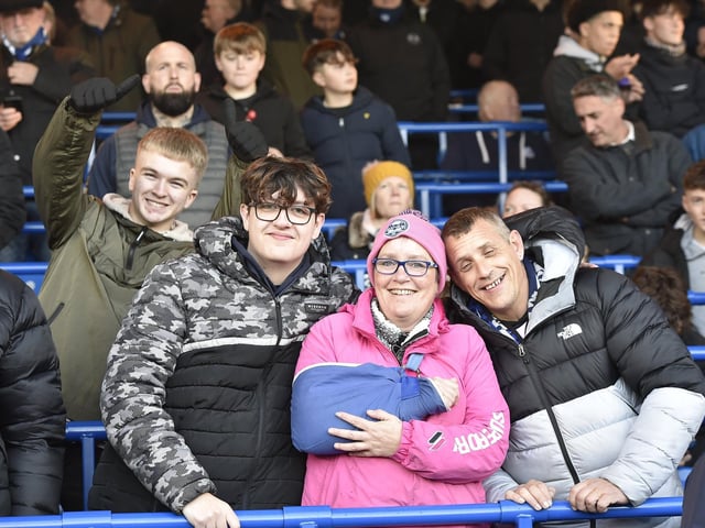 Peterborough United fans enjoy the impressive win over Oxford United.