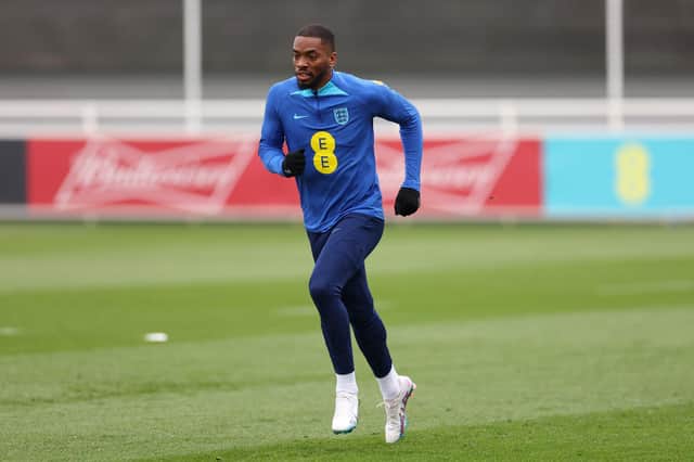 Ivan Toney training with England this week. Photo: Catherine Ivill/Getty Images.