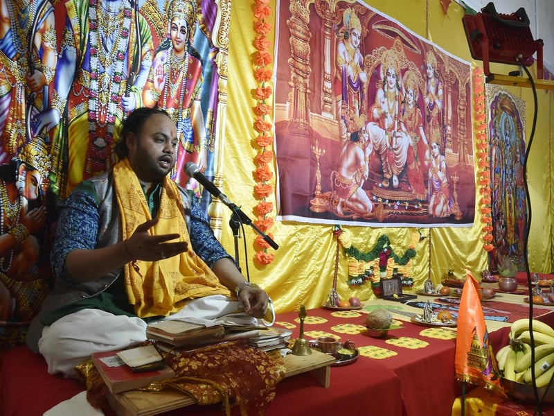 The Bharat Hindu Samaj temple smoke cleansing celebration at Rock Road