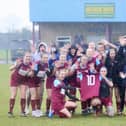 Deeping Rangers Ladies celebrate 10 wins in 10 Cambs Division Two games. Photo Jason Richardson.