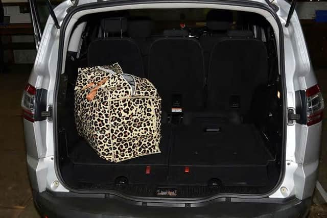 The drugs were found in a holdall in the back of the vehicle