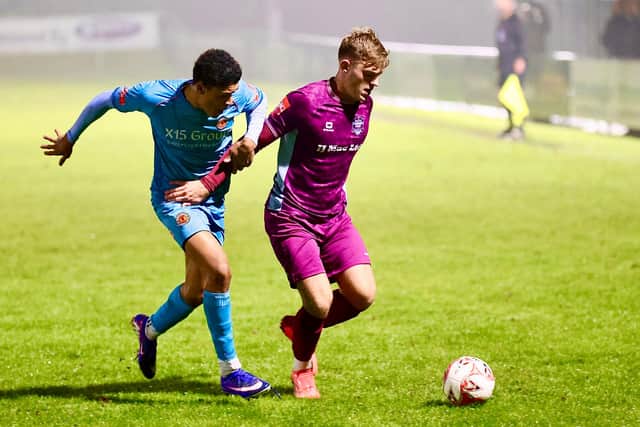 Action from Bourne Town v Mickleover. Photo Jason Richardson.