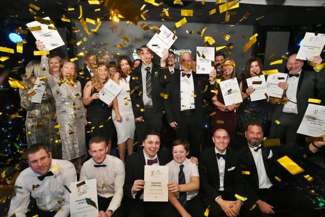 The winners group for the Peterborough Telegraph Business Excellence Awards 2022.