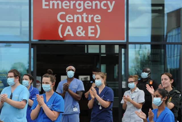 Peterborough City Hospital staff have been nominated as city heroes - and here they are clapping for the hospital's 72nd birthday back in July 2020.