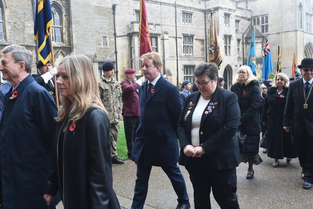 Remembrance Day parade at Peterborough Cathedral