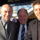 Barry Fry (centre) welcomes a new Posh management team of Darren Ferguson (right) and Kevin Russell to London Road in January, 2007.